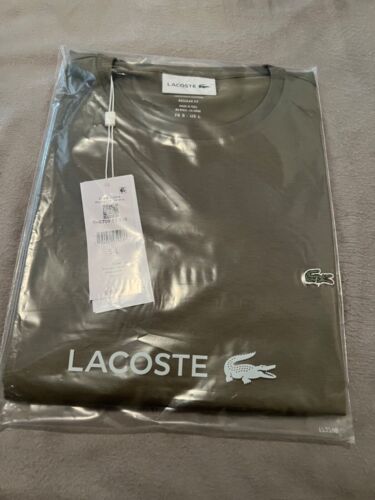 Lacoste Authentic Pima Cotton Men's Short Sleeve Crew Neck Jersey T-Shirt TH6709 - Picture 1 of 3