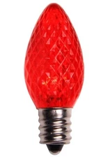 Red LED Bulb C7 E12 Socket Candelabra Base Christmas Light Replacement Bulb Lamp