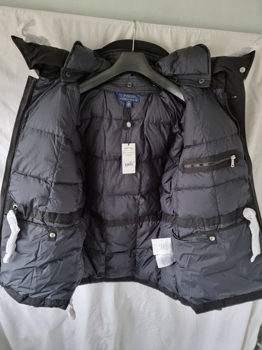 Polo Ralph Lauren Men’s Down Jacket Detachable Hood Black M RRP £680 image 8