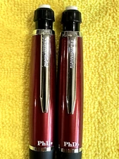 Paper Mate PhD Pencils(2) .5mm Rare Cherry Red & Chrome Trim, New, Exceptional!