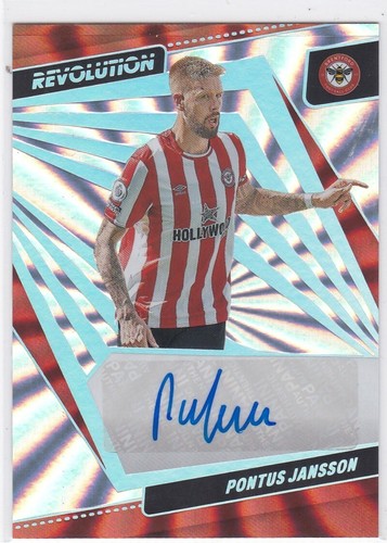 2022-23 Panini Revolution Pontus Jansson Auto Sunburst /50 Brentford Soccer