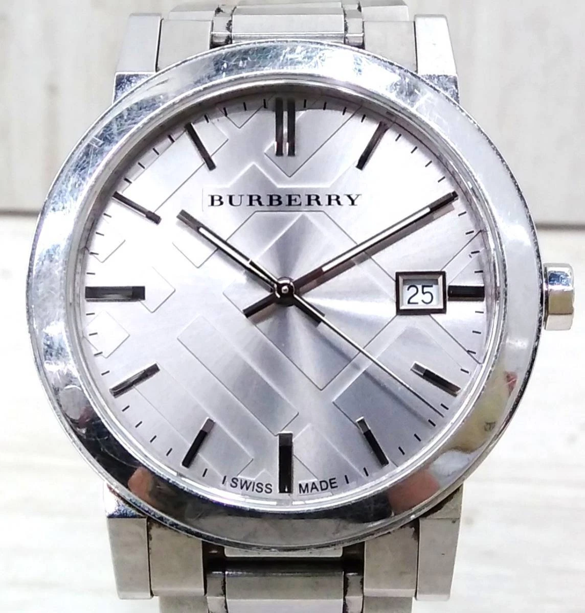 BURBERRY BU9035 Quartz Silver Dial Date Used Watch Excellent eBay