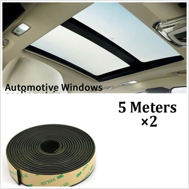 2x5M Car Window Sealant Rubber Sunroof Triangular Window Sealed Strips