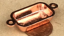 Dolls House Casserole Oven Dish 3cm x 1.9cm Copper Kitchen 1:12 Scale V1 tumdee