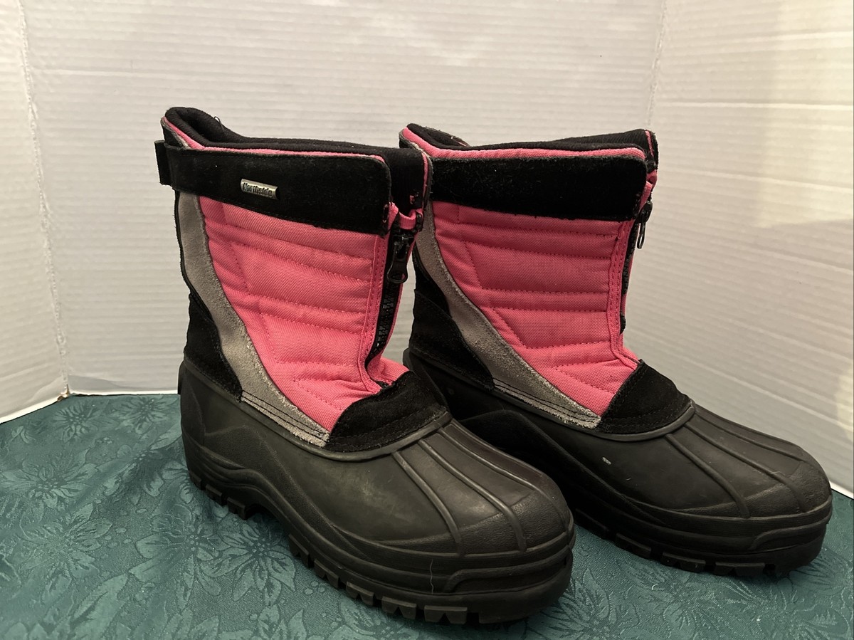 NORTHSIDE PINK & BLACK WATERPROOF RAIN WINTER SNOW BOOTS  display picture 2