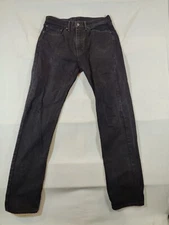 Levi's 505 Jeans Men's 34x36 Regular Fit Straight Leg Mid Rise Denim Black 100%