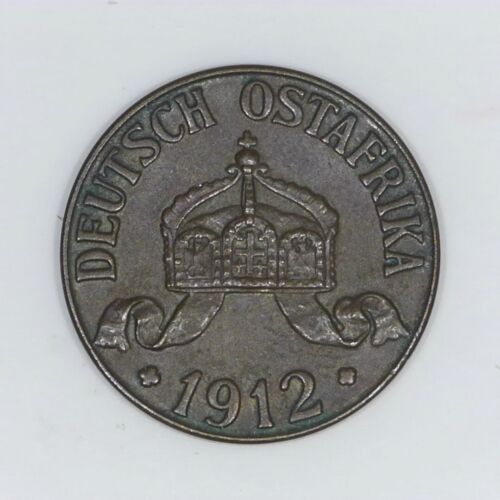 1912 J EAST AFRICA 1 HELLER GERMANY GERMAN STATES #H107