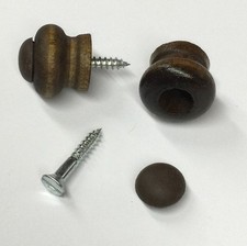 Small Wood Piano Fallboard/Key Cover/Desk/Cabinet Knobs, 1 Pair, Walnut Stain