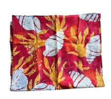 Vtg 100 Silk Scarf Made in Japan Red Orange Yellow 80  s 90s Sea Shell Motif