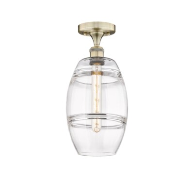 Innovations 616-1F Vaz 1Lt 8'' Semi-Flush, AB/Clear - 616-1F-AB-G557-8CL