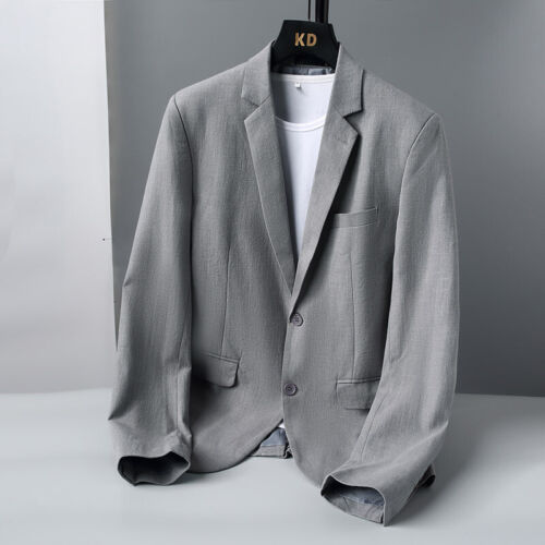 Mens Suit Slim Casual Business Formal Jacket Solid Color Cotton Lined Blazer 6XL - Picture 2 of 21