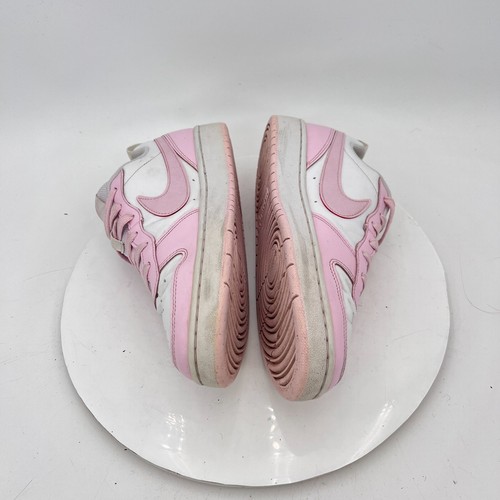 Nike Court Borough Low 2 Youth Size 7Y Women 8.5 DQ0492-100 White Pink Foam Shoe - Picture 9 of 13