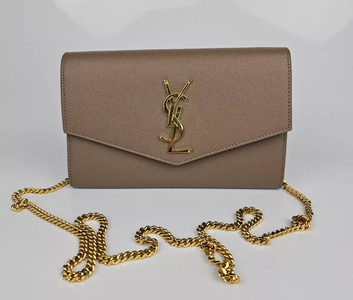 Saint Laurent Uptown Leather Chain Wallet