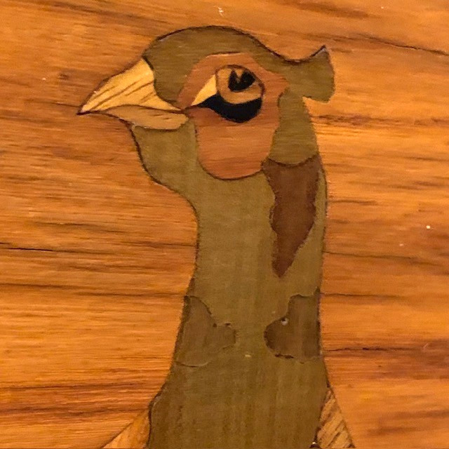 VTG Wall Art Pheasant Wildlife Old World Decor Loge Cabin Wood USA Study Gift