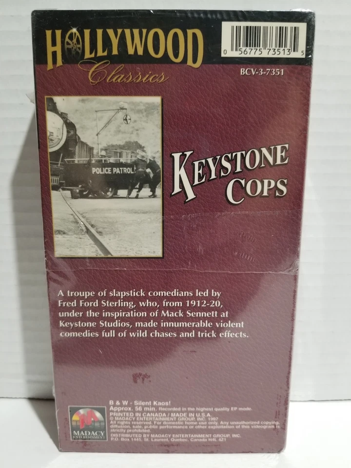 Keystone Cops (VHS, 1997) SEALED - Fred Ford Sterling 1912-1920 - Image 3 of 4