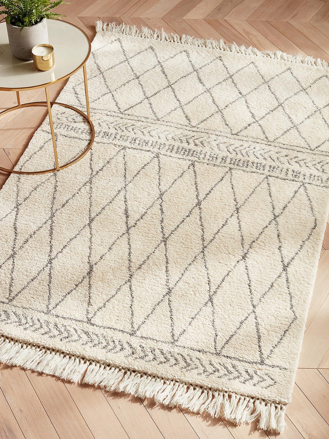 John Lewis Hand Knotted Hebri Berber Style Wool Rug 240 x 170cm Natural {Marked}
