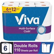 Viva Multi-Surface Cloth Paper Towels, 6 Double Rolls