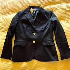 Lauren Women s Black Button Front Lined Blazer Jacket, Size 12