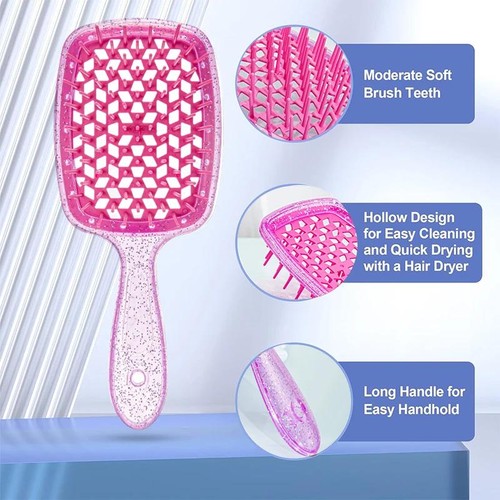 1pcs Tangled Hair Comb Detangling Hair Brush Massage Combs Hollow Out Wet Curly - Picture 2 of 12