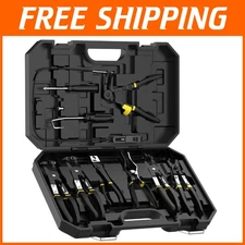 Versatile Hose Clamp Tool Set with Swivel Jaw and Flat Band Pliers - 9 Pieces