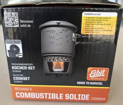 Esbit Solid Fuel Stove & Cook Camping Set Outdoor Hiking Cooking Fuel Pot Boil