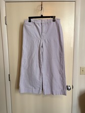 Madewell Womens Purple Wide-Leg Cropped Canva...