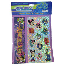 Walt Disney World Disneyland Roll with It Bike Bumper + Sticker Sheet NOS Y2K