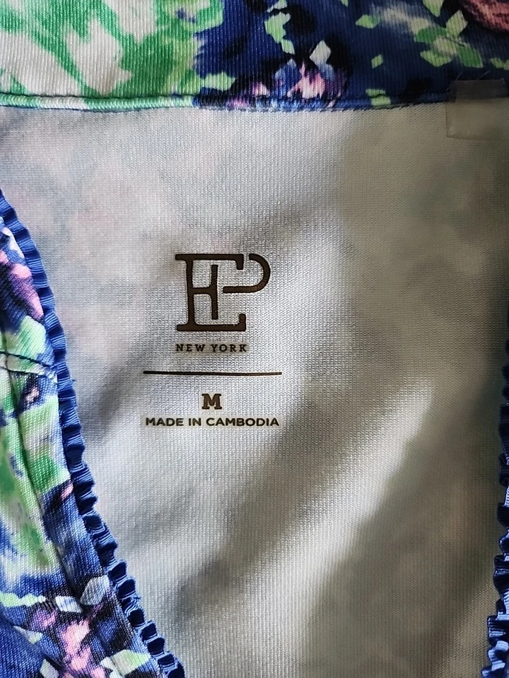 Vestido de golf EP Pro NY Bluebell azul floral desenfoque sin mangas bolsillos FPS-50 MEDIANO Foto 2 de 4