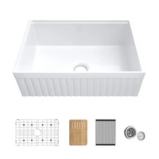 Pillar 30 Kitchen Farmhouse Fireclay Workstation Sink