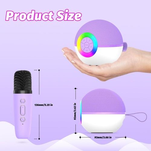 Goopow Mini Karaoke Machine with Microphone, Bluetooth Speaker for Kids Adults - Picture 3 of 8