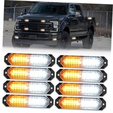 Sync Feature Ultra Slim 12-LED Surface Mount Flashing Turn Amber White Lights