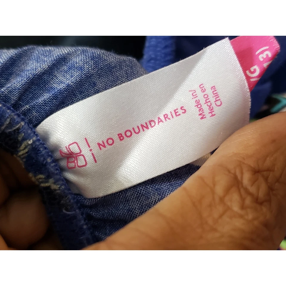 No Boundaries Long Maxi Dress Womens L Blue White Pleated Halter Neck Sleeveless - Image 2 of 4