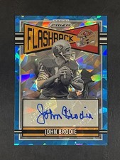 2025 Panini Prizm John Brodie Flashback Auto Blue Ice #60/99 San Francisco 49ers
