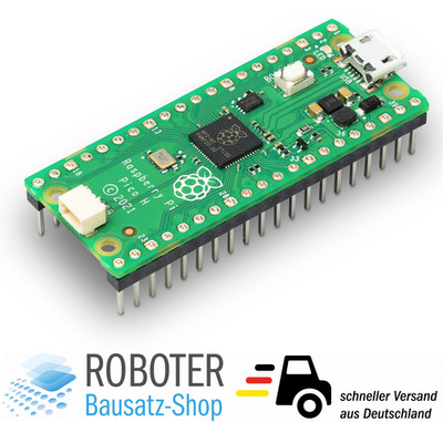 Raspberry Pi Pico RP2040 mit Headern gelötet Microcontroller Board
