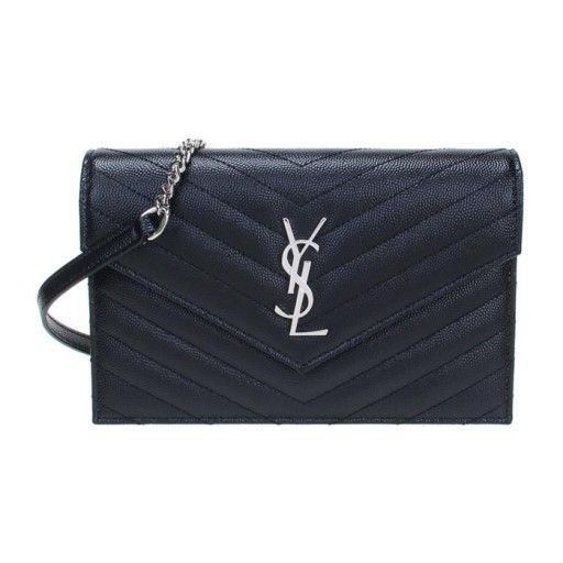 Saint Laurent Busta Catena Borsa a Tracolla Argento 695108 BOW02 1000 37939729