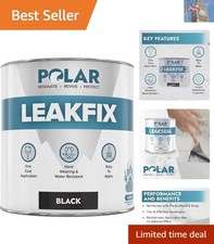 Polar Leak Fix Black Paint - 1 Litre Waterproof Roof Sealant for Leaks & Cracks