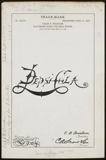 [ Caleb D. Bradham for Pepsi-Cola brand Flavoring Syrup for Soda Water]