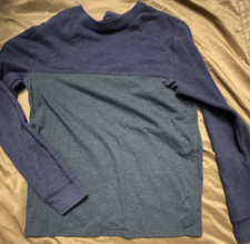 Cat  Jack Boys Colorblock Long Sleeve T-Shirt Blue Gray L 12/14 Crew Neck