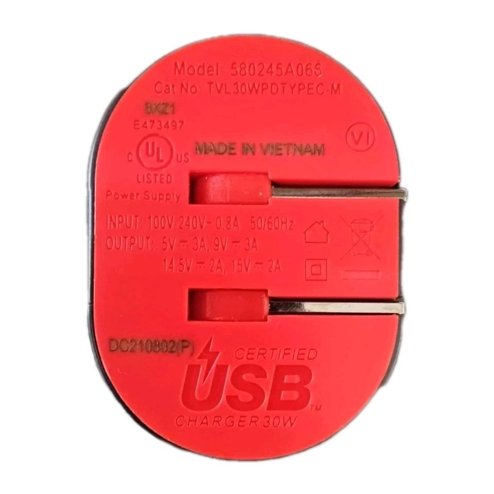 Adaptador Cargador de Pared Hogar Original Verizon 30W Carga Rápida USB-C Tipo-C Foto 4 de 4