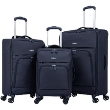3 Piece Softside Luggage Sets – Lightweight Durable Suitcase with 360° Silent...