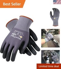 Seamless Nylon Gloves with Nitrile Grip 34-874 Pair Maxiflex Reusable