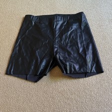 Skims Onyx Faux Leather Biker Shorts, Size 3X New