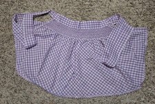 Vintage Half Apron Purple And White Gingham Smocked Stitching. Very Well Made