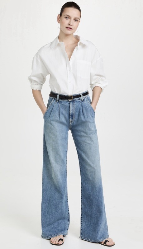 Nili Lotan Flora Trouser Jeans Faded Wash 30