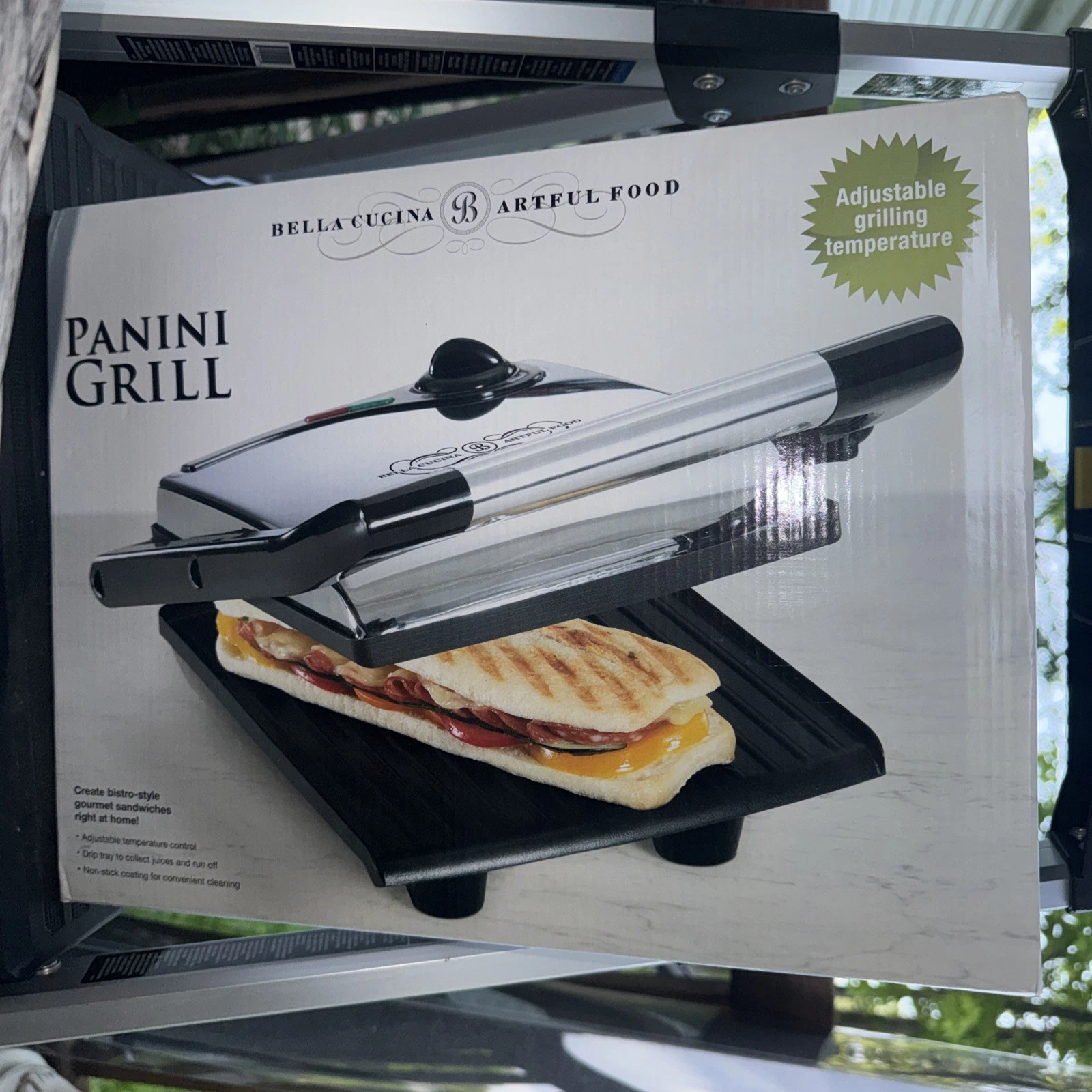 Bella Electric Nonstick Panini Grill New Open Box
