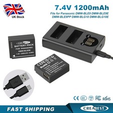 2x Battery +LCD USB Dual Charger for Panasonic DMW-BLE9/E,DMW-BLG10/E,DMC-TZ90