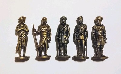 METAL FIGURINES SET - BRITISH INDIA SOLDIERS BRASS VINTAGE - KINDER SURPRISE