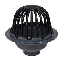 78023 PVC Roof Drain with Cast Iron Dome, 3-Inch, Black