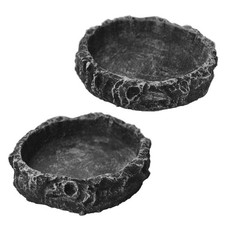 2 Pack Reptile Water and Food Bowls, Feeding Dish for Leopard Gecko, Lizard, Spi