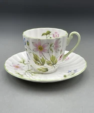 Shelley Wild Anemone 13977 Bone China Demitasse Cup And Saucer